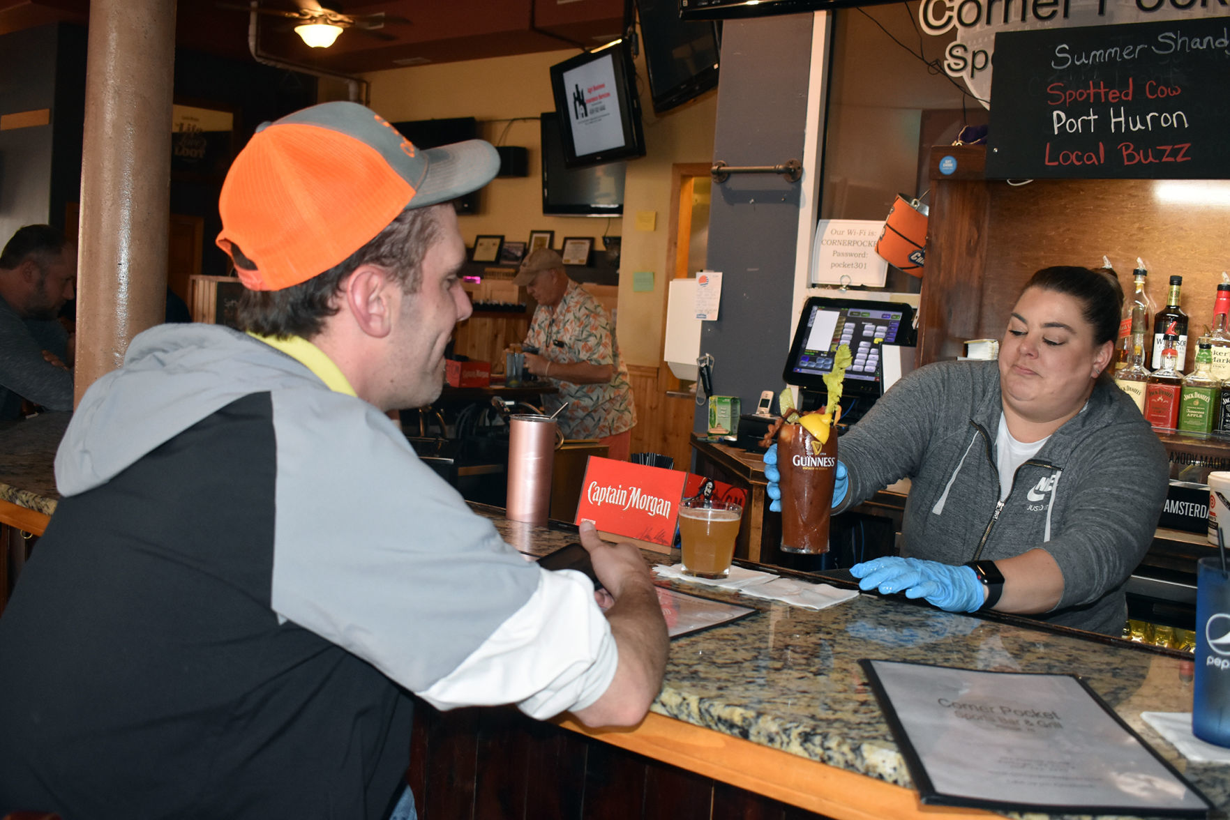 Drinks served at Corner Pocket